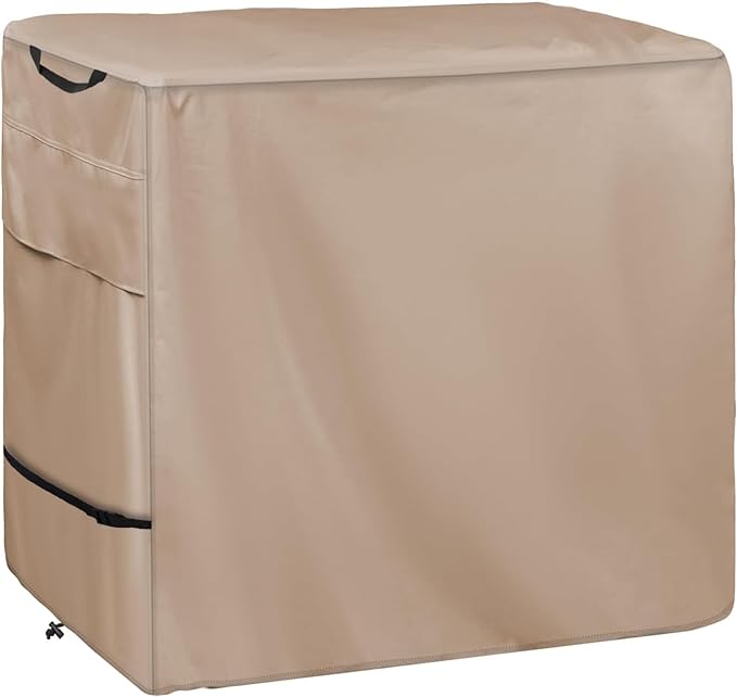 Outdoor Prep Table Cover- Heavy Duty Waterproof Cover for Outdoor Stainless Steel Table,Compatible with 46 inch Outdoor Utility Cart and Storage Cabinet Khaki