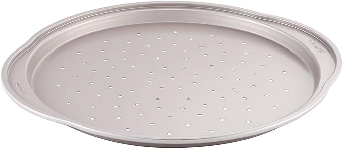 CHEFMADE Pizza pan, 14 Inch with Holes Non-Stick Pizza Crisper Pan Bakeware for Oven Baking (Champagne Gold)