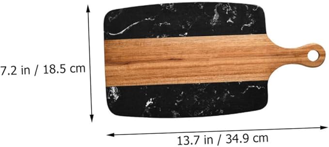 Marble and Acacia Wood Cutting Board Double-sided Kitchen Chopping Block with Anti-cracking Low-noise Surface for Meat Vegetables Fruit and Cheese Easy to Clean and Practical for