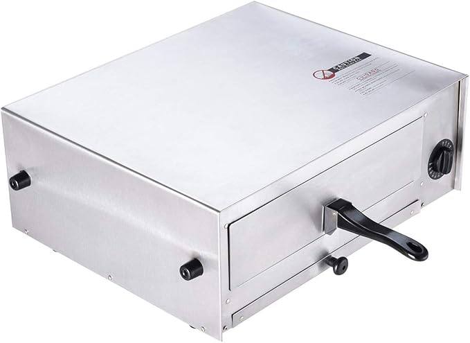 Happygrill Electric Pizza Oven Stainless Steel Pizza Baker Kitchen Pizza Toaster Pizza Maker with Handle & Removable Tray