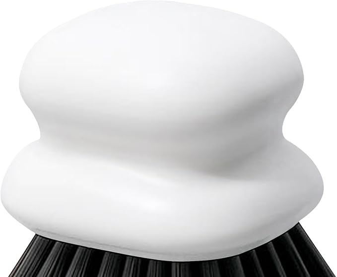 Dish Brush with Handle, Kitchen Scrub Brushes for Cleaning, Dish Scrubber with Nylon bristles for Sink, Pots, Pans(2Pack Black +2Pack White)