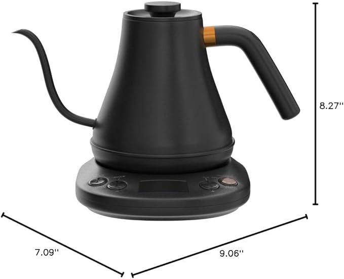 Mecity Electric Kettle Gooseneck Pour Over Kettle ±1℉ Temperature Control Quick Heating Water Boiler for Coffee & Tea & Formula Auto Shut Off Tea Kettle 1200 Watt, 0.8L, Matt Black, Barista Edition
