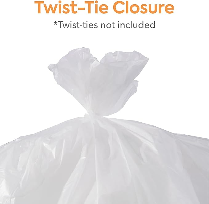 30-33 Gallon Trash Bag, 33" x 40", High Density, 12 mic, Natural, 250 Bags (CW18199)