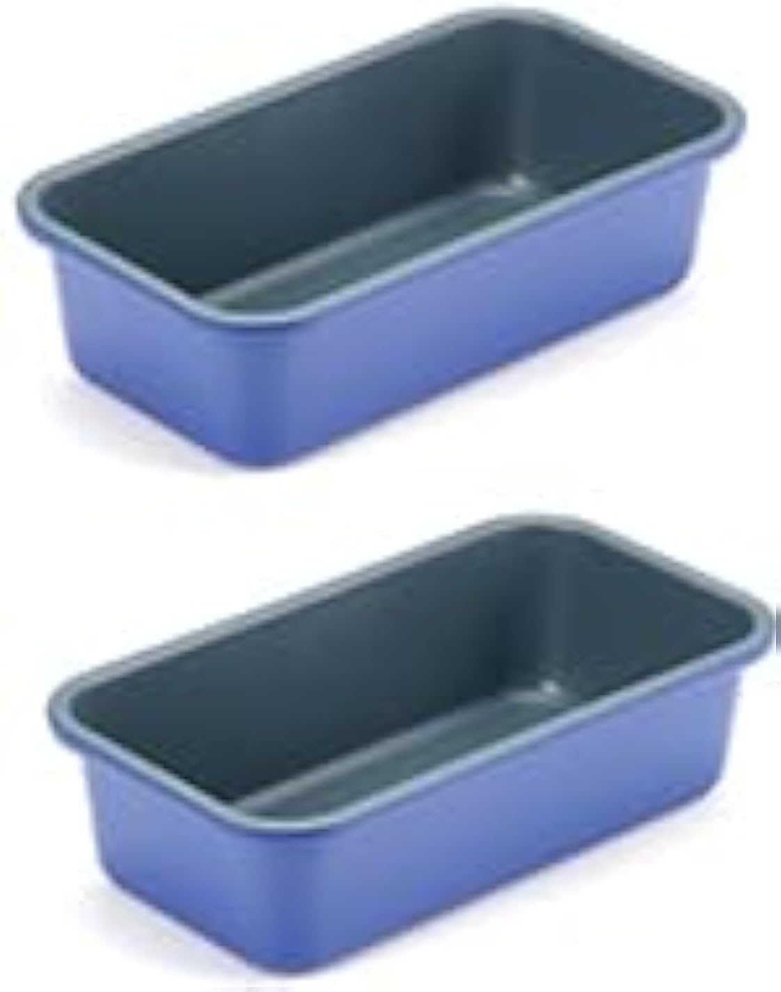 Monfish loaf pan baking bread 1lb loaf bread pans for home baking cake 9x5inch set of 2 haze blue non stick coating Royal blue carbon steel