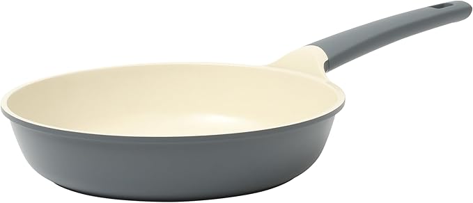 Oster Platinum Rooney 10 Inch Durable & Light Cast Aluminum Frying Pan Skillet w/PFA Free Ceramic Nonstick Interior Cookware Chef's Pan, Omelet Pan - Induction - Grey