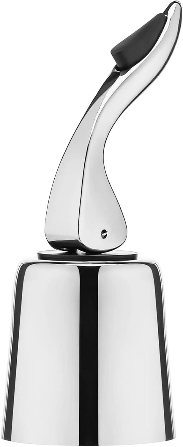 Wine Stoppers for Wine Bottles with Stainless Steel Vacuum Wine Bottle Stopper with Silicone Reusable Wine Corks, Leak proof Keep Fresh Suitable for Red&White Bottle (Silver, 1 Pack)