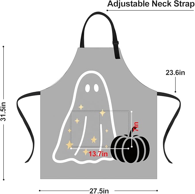 Halloween Apron Home Kitchen Cooking Baking Gardening for Women Men with Pockets waterproof 32x28 inch
