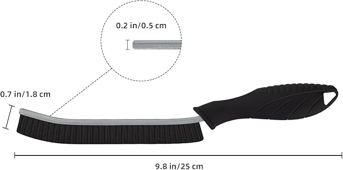 Hard Bristle Crevice Cleaning Brush - Home Cleaning Tools, Multi-Purpose Crevice Supplies for Kitchen, Bathroom, Toilet, Window, Vehicle, Faucets, Grout, Home(3, Black)