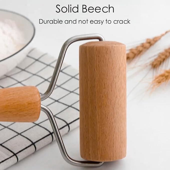 Pizza Rolling Pin, Small Rolling Pin, Non-Stick Wooden Dough Roller for Pastry Tortilla Pizza Cookie Dumpling(Type 1)