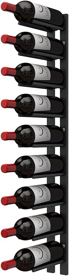 Ultra Wine Racks Cork Out Wall Mounted Wine Rack (3 Foot, Matte Black, Holds 9 Wine Bottles) - Modern & Minimalist Metal Wine Storage for Home Bar, Kitchen, Dining Room, Wine Cellar