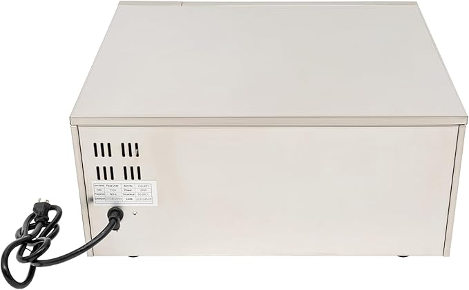 1800W Electric Pizza Oven Indoor Countertop Commercial Pizza Oven Stainless Steel Pizza Cooker w/Pizza Stone 122-662°F Heat Adjustable 0-30min Timer 20L/5.28Gal for Restaurant Home (Silver)