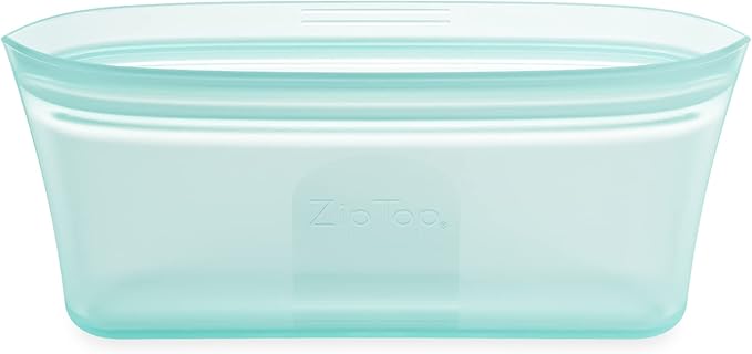 Zip Top Reusable Food Storage Bags | Snack Bag [Teal] | Silicone Meal Prep Container | Microwave, Dishwasher and Freezer Safe | Made in the USA