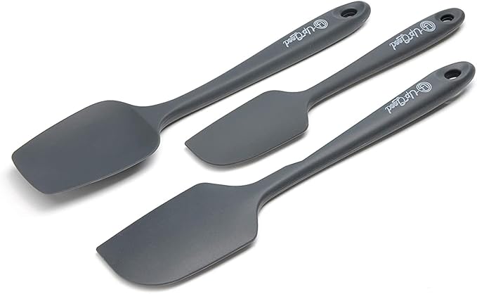 UpGood Silicone Spatula Set 600°F - High Heat Resistant Nonstick, Small and Large Kitchen Spatulas - Flexible BPA Free Professional Grade Cookware - Utensils for Cooking, Baking, Mixing(3 Pcs, Grey)