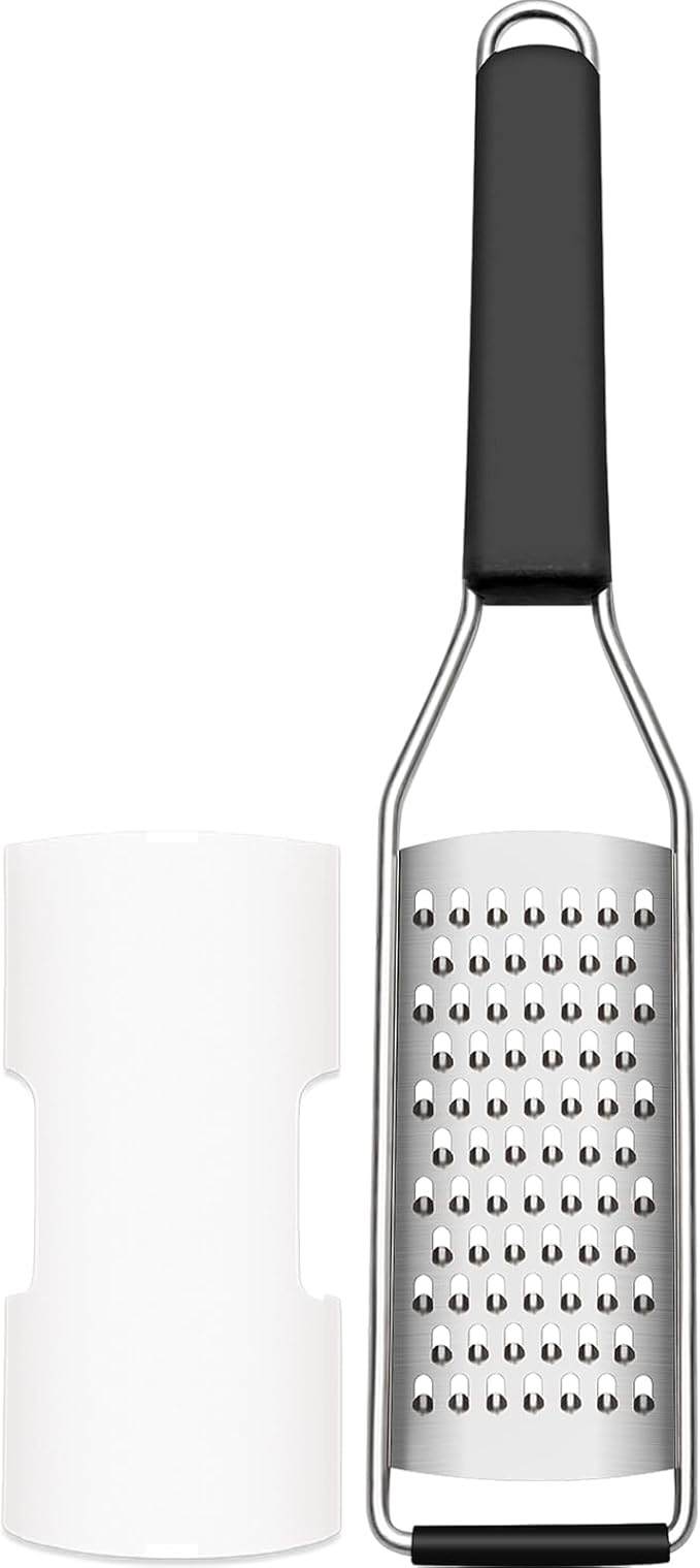 Cambom Cheese Grater Lemon Zester, Graters for Parmesan Cheese, Lemon, Citrus, Garlic, Nutmeg, Chocolate, Fruits, Vegetables, Ginger, Vegetable & Cheese Shredder with Stainless Steel Coarse Blade