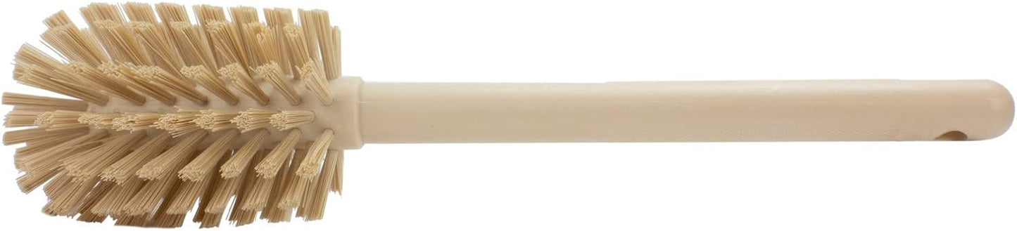 SPARTA Large Water Bottle Brush Ideal for Wide-Mouth Jars, Bottles and Tumblers, Dishwashing Tool with Handle for Home and Commercial Kitchens, Plastic, 12 Inches, Tan, (Pack of 6)