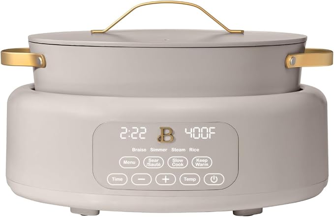 Beautiful 10-in-1 6 Qt Electric Multi-Cooker – Compact Design with Big Capacity: Perfect for Holiday Hosting, Christmas Desserts, Winter Comfort Foods & Everyday Family Meals