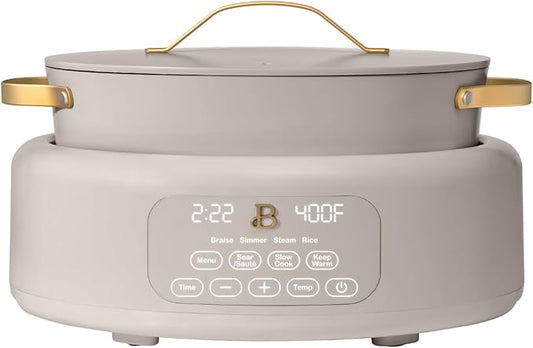 Beautiful 10-in-1 6 Qt Electric Multi-Cooker – Compact Design with Big Capacity: Perfect for Holiday Hosting, Christmas Desserts, Winter Comfort Foods & Everyday Family Meals