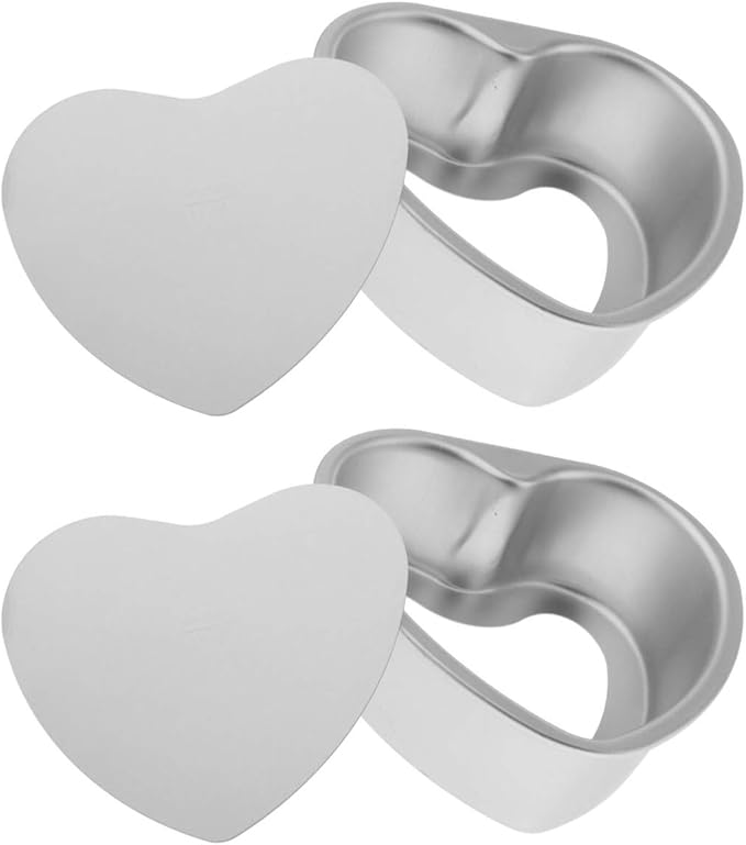 Good news FRIGIIRE Deep Heart Cake Pan with Removable Bottom 6",2 PCS Aluminum Push Cheesecake Pan Chiffon Cake Mold for Oven Baking