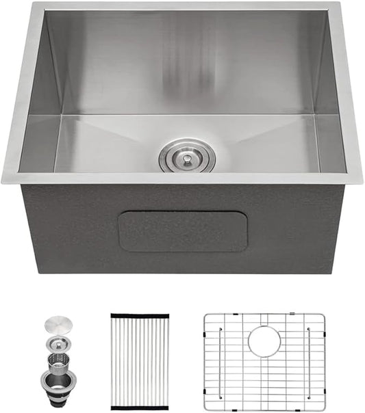 24 Inch Undermount Laundry Sink - Mocoloo 24 x 18 Stainless Steel Undermount Utility Sink 16 Gauge Single Bowl Handmade Basin 12 Inch Deep Stainless Laundry Room Sinks
