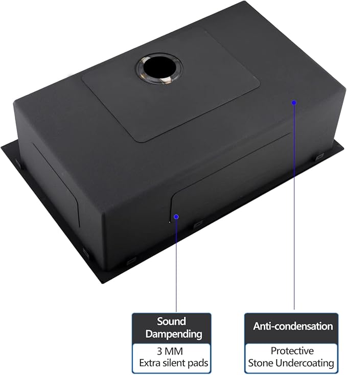 25 Inch Black Drop In Kitchen Sink, Doirteal 25 x 22 x 10 Inch Matte Black Bar Sink Topmount 16 Gauge Stainless Steel Single Bowl Kitchen Sinks Single Basin with Bottom Grid