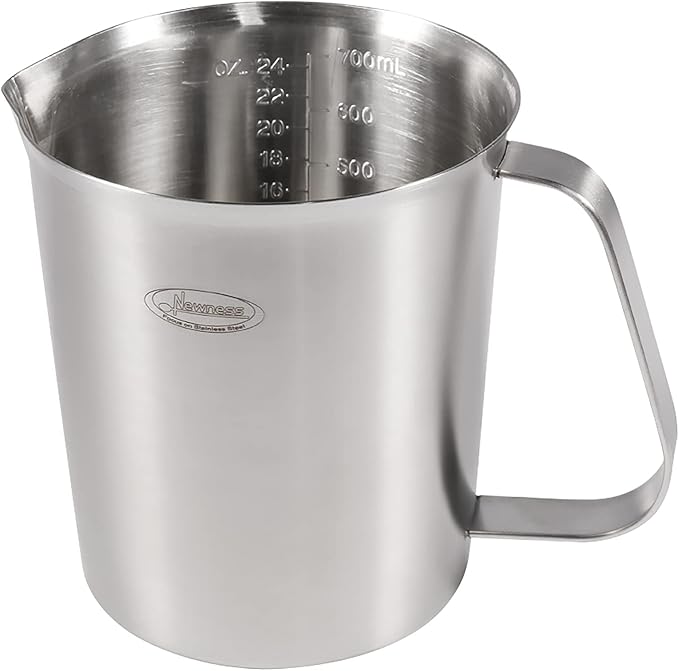 Measuring Cup, [Upgraded, 3 Measurement Scales, Including Cup Scale, ML Scale, Ounce Scale], Newness Stainless Steel Measuring Cup with Marking with Handle, 24 Ounces (0.7 Liter, 3 Cup)