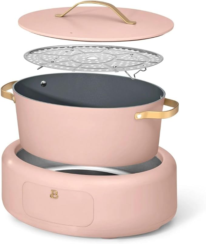 Beautiful 10-in-1 6-Qt Programmable Multi-Cooker with Oven-Safe Pot & 7 Presets – Slow Cook, Rice, Steam, Sauté (Rose)