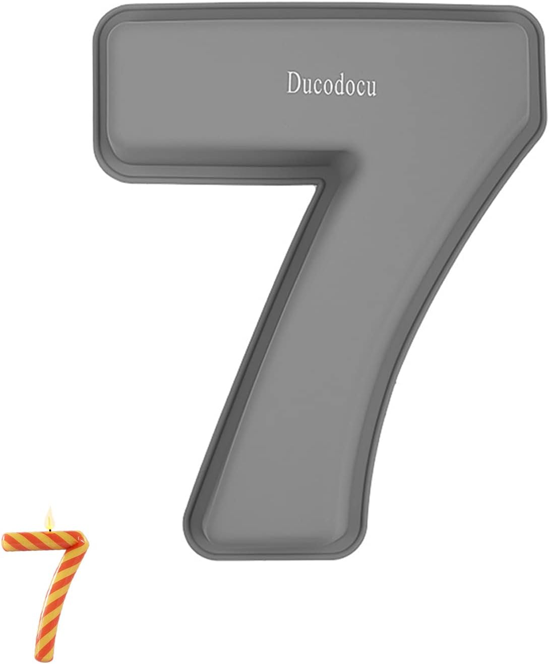 Ducodocu Silicone Cake Pans 3D Large Number Cake Mould Novelty Cake Tins DIY Baking Mold for Birthday Wedding Anniversary 10 inch Number of 7