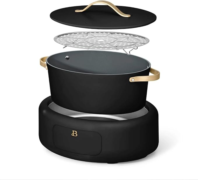 Beautiful 10-in-1,6Qt Electric Multi-Cooker with 7 Presets,Oven-Safe Pot & Lid,Sauté,Steam,Slow Cook,Slow Cooker, Simmer, Rice & More – Touch Display, Dishwasher Safe, Serves Up to 7 (Black Sesame)