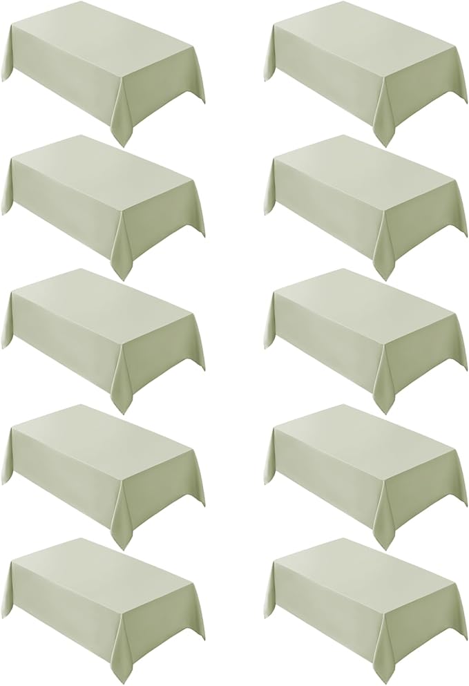 VidaFete Tablecloth 10 Pack 90 * 132inch Rectangle Table Cloth Polyester, Stain Wrinkle Resistant Polyester Dining Table Cover for Kitchen Dinning Party Wedding Rectangular Tabletop Buffet Decoration