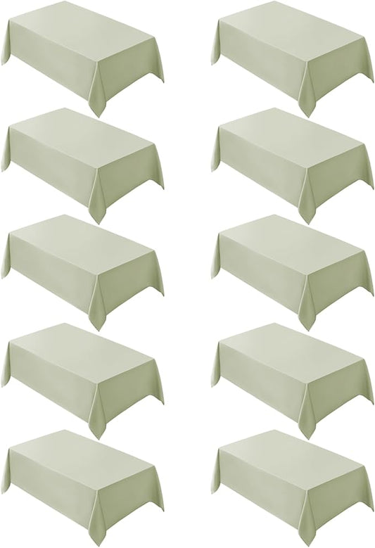 VidaFete Tablecloth 10 Pack 90 * 132inch Rectangle Table Cloth Polyester, Stain Wrinkle Resistant Polyester Dining Table Cover for Kitchen Dinning Party Wedding Rectangular Tabletop Buffet Decoration