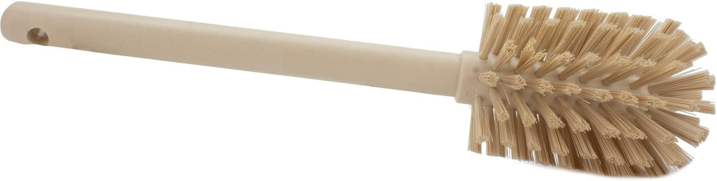 SPARTA Large Water Bottle Brush Ideal for Wide-Mouth Jars, Bottles and Tumblers, Dishwashing Tool with Handle for Home and Commercial Kitchens, Plastic, 12 Inches, Tan, (Pack of 6)