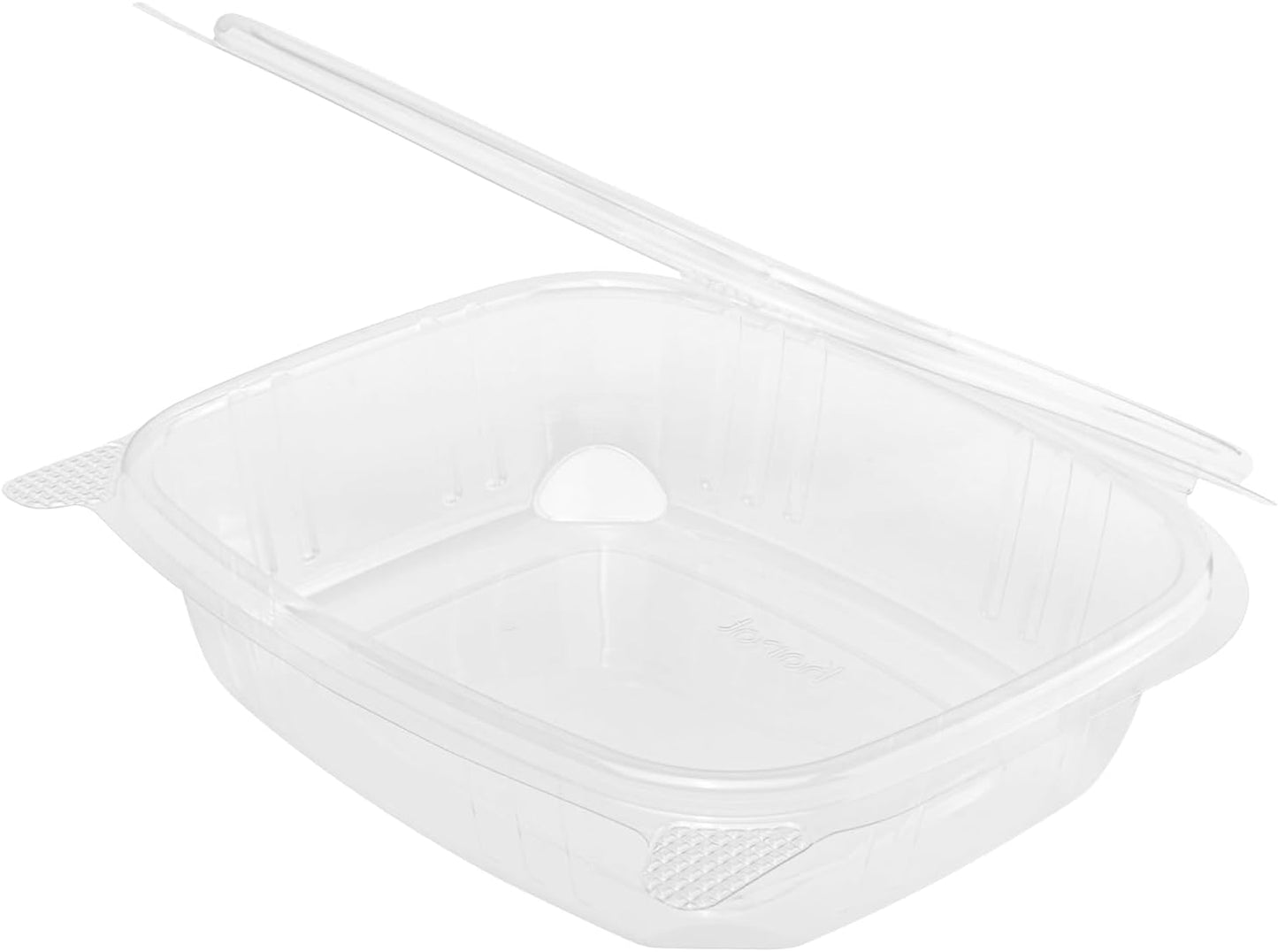 Karat 24oz - 200 ct PET Clamshell Square Deli Containers - For Pasta Salads, Fruit, Deli Sides, and Home Meal Prep - Clear Plastic Food Containers I 7.26"x6.2"x2.05"