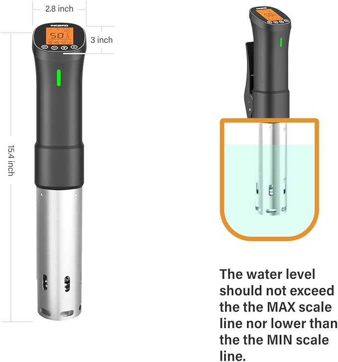 INKBIRD Wifi Sous Vide Cooker, 1000W Sous Vide Machine, Remote Control Immersion Circulator with APP Recipes Timer Alarm Mobile Notification 3D Water Heating Ultra-Quiet
