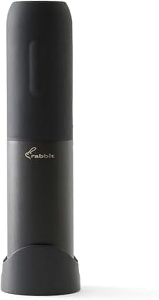 Rabbit Compact Electric Corkscrew Wine Bottle Opener, Black, 10.75 Inch