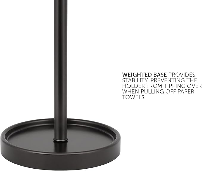 Ivilon Countertop Paper Towel Holder - Modern Bell End Minimalist Design - Color Oil Rubbed Bronze