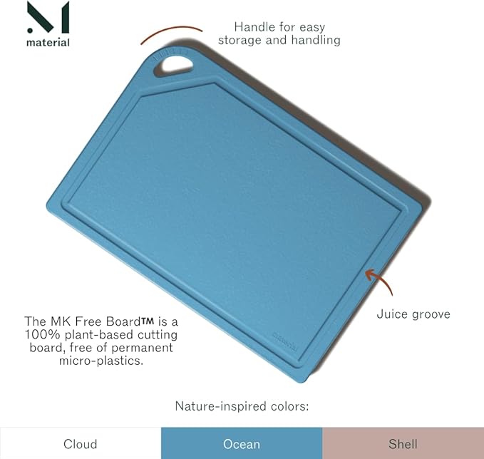The MK Free Board, Eco-Friendly Cutting Board, Microplastic Free, Dishwasher Safe, Knife-Friendly Large Charcuterie Board (Ocean)
