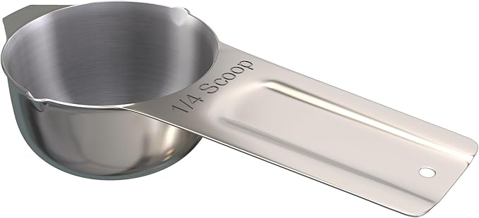 Color Up ¼ Cup Pet Food Scoop – Stainless Steel Dog Food Scoop Cup (4 Tbsp) – Durable, Rust-Resistant Measuring Scoop for Dogs, Cats, Birds & Rabbits – Ideal for Dry Food & Treats