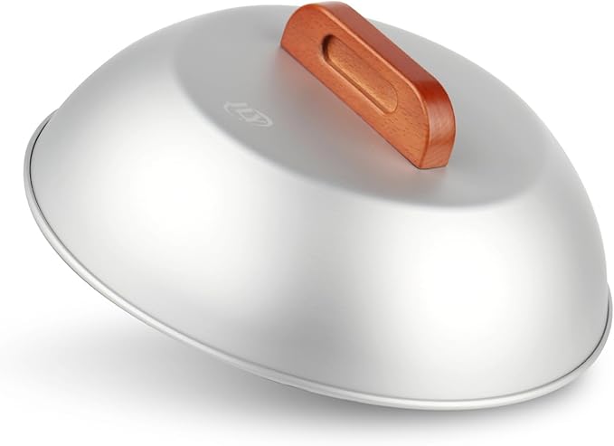 Aluminum Wok Cover for 13"-14" Hand Hammered Wok, 12.5 inch Flat Wok Lid