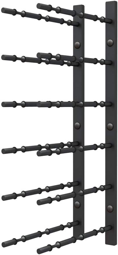 Ultra Wine Racks Wall Mounted Label-Out Wine Racks (2 Foot 3 Deep, Matte Black, 18 Wine Bottles) - Modern Metal Wine Storage, Modular Design for Home Bar, Kitchen, Dining Rooms, & Wine Cellars