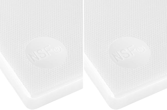 CURTA 2-Pack Cutting Boards for Kitchen, 18" x 12" x 0.5" White Color Coded Plastic Chopping Board with Anti Slip Surface Dishwasher Safe