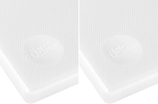 CURTA 2 Pack Cutting Boards for Kitchen, 20" x 14" x 0.5" White Coded Plastic Commercial Chopping Board with Anti Slip Surface Dishwasher Safe