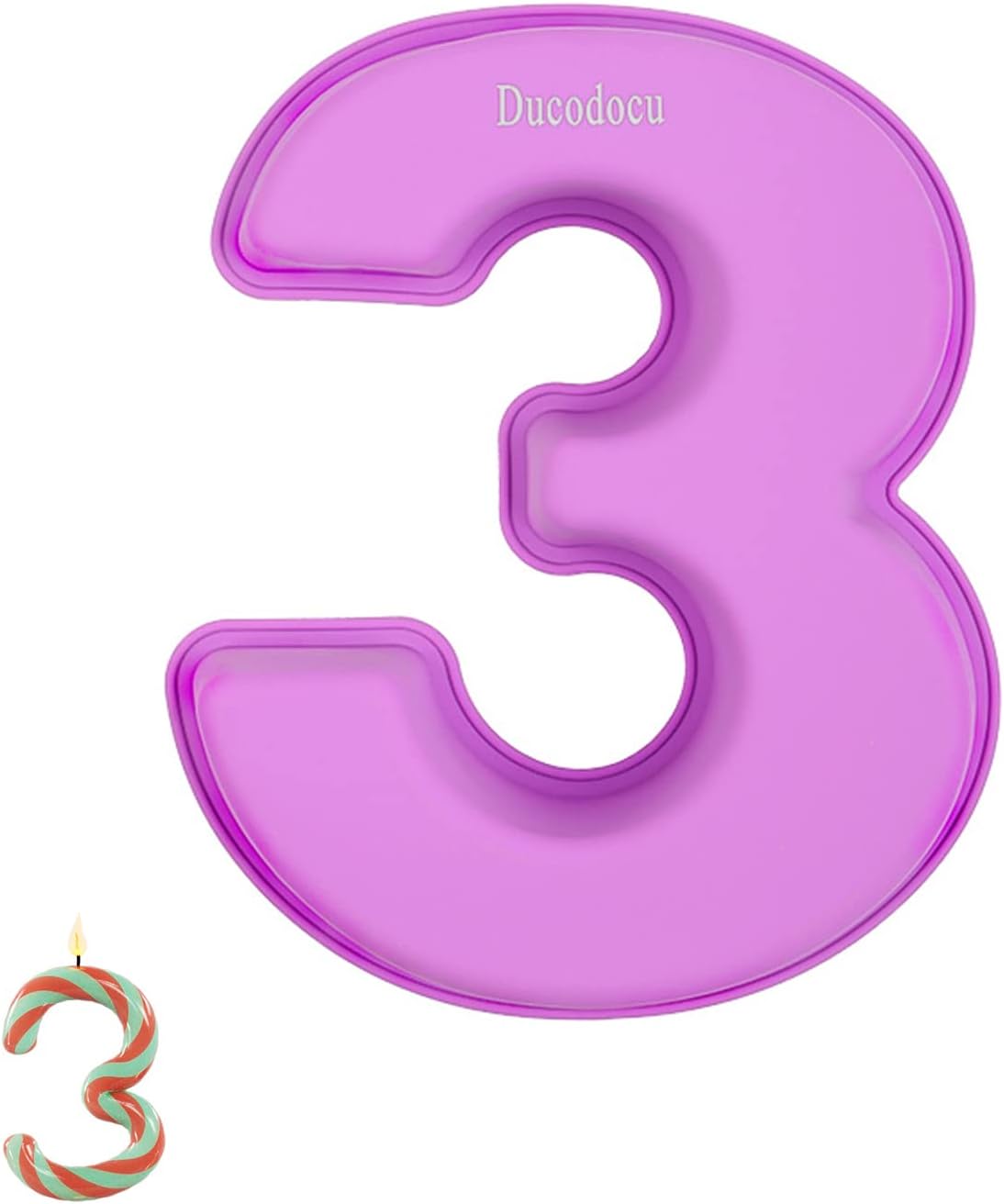 Ducodocu Large Number Cake Pan for Baking 3D Silicone Cake Mold DIY Baking Mold Novel Cake Tins for Birthday Wedding Anniversary Number of 3