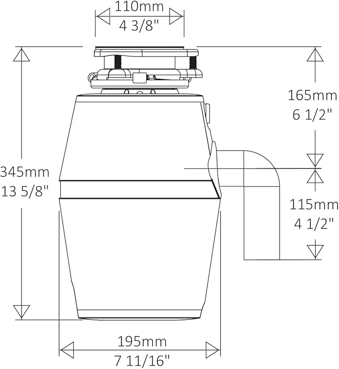 Lefton 29.5"x 18.25" Single Bowl Stainless Steel Kitchen Sink KS2206 with 3/4 HP Continuous Feed Garbage Disposal LGD-714