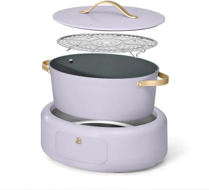 Beautiful 10-in-1 6Qt Electric Multi-Cooker with 7 Presets,Oven-Safe Pot & Lid,Sauté, Steam,Slow Cook,Slow Cooker, Simmer,Rice & More,Touch Display,Dishwasher Safe,Serves Up to 7(Lavender)