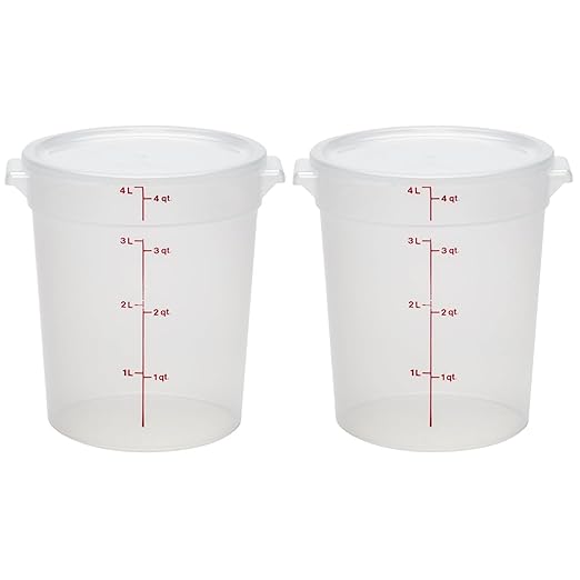 Cambro Food Storage Containers with Lids (BPA-Free) - 4 Quart Food Storage Container (2 Pack)