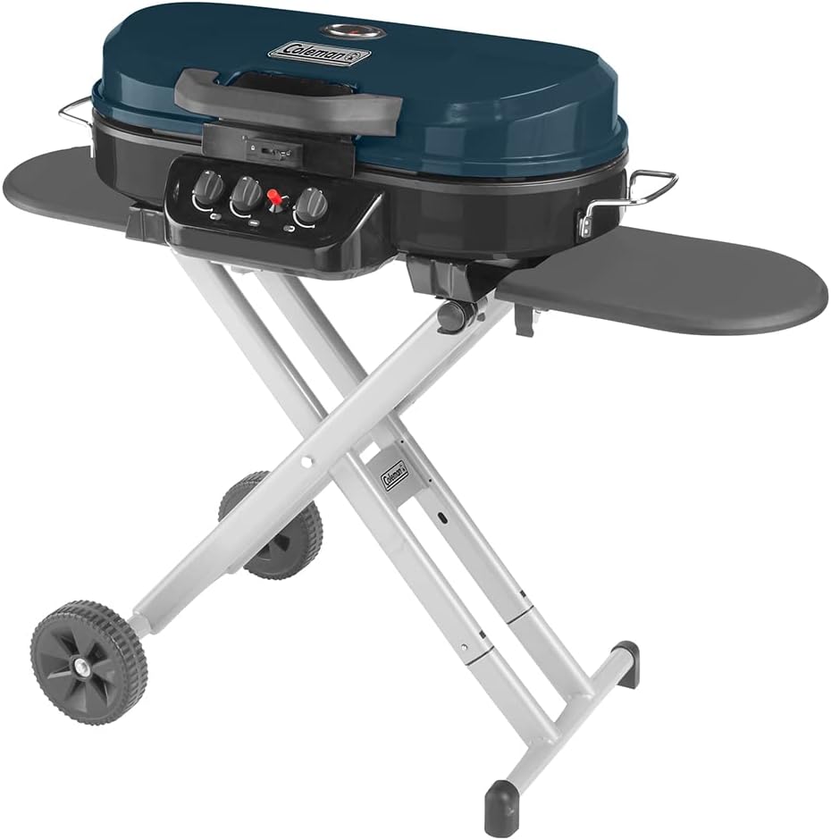 Coleman RoadTrip 285 Portable Stand-Up Propane Grill with 3 Adjustable Burners & Instastart Ignition, 20,000 BTUs of Power for Outdoor Cooking, Camping, Tailgating, Grilling, BBQs, & More