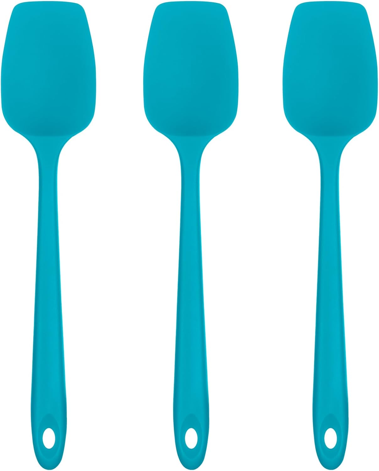 Heat Resistant Silicone Spoon Spatula: U-Taste 600ºF High Heat Flexible 11.38in Silicon Mixing Stirring Cooking Scraping Baking Bowl Scraper for Kitchen Nonstick Cookware (Marrs Green)