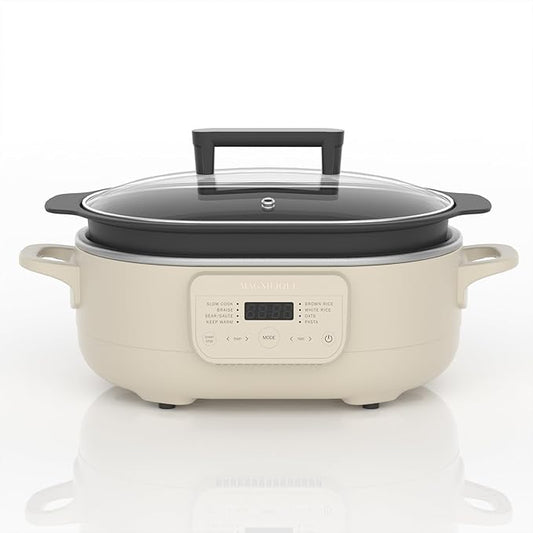 6 Quart Multi-Cooker, with 8-in-1 Casserole Programmable Slow Cooker, Dutch Oven, Pasta, Nonstick, Oven Safe Pot to 500°F Oatmeal Oatmeal