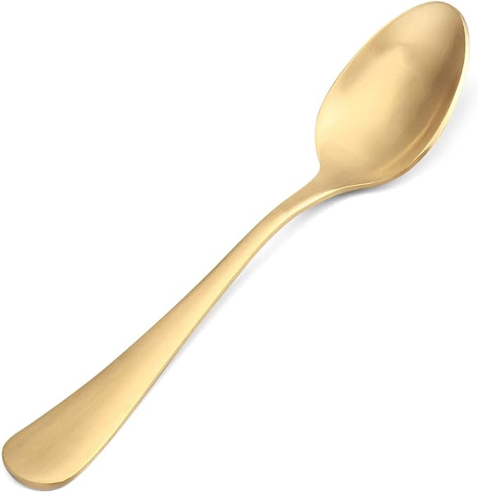 SHARECOOK Satin Finish 40-Piece Stainless Steel Flatware Set, Matte Gold Silverware, Dishwasher Safe