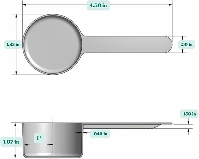 39 mL (8 Teaspoon | 1.32 Oz. | 2.63 Tablespoon) Long Handle Scoop for Measuring Coffee, Pet Food, Grains, Protein, Spices and Other Dry Goods (Pack of 25)